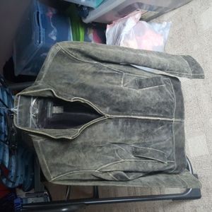 Banana Republic women's leather jacket, Large gray